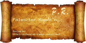 Paleszter Ramón névjegykártya